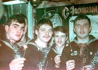 Встреча 85 года. (слева на право. Мурадян, Коля Кониченко, Вадим  Кисельчук и Ражев Александр