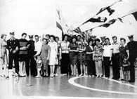 25 июля 1976 г. 8 дней после возвращения с БС. Офицеры слева направо: Шустов, Беспальчев А.К. (деж.по к-лю), Белозерцев, последний в парадной форме - Носенко (СПК)